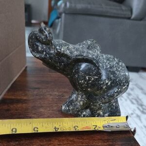 Soapstone Elephant Statue..marking ar '92 W. Brighton. Momma Bear with Bear Cub